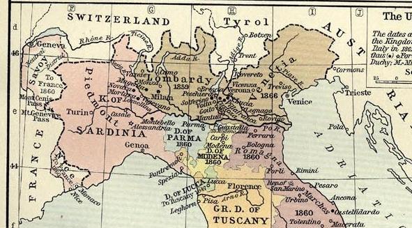 Mapa de Venecia 1849